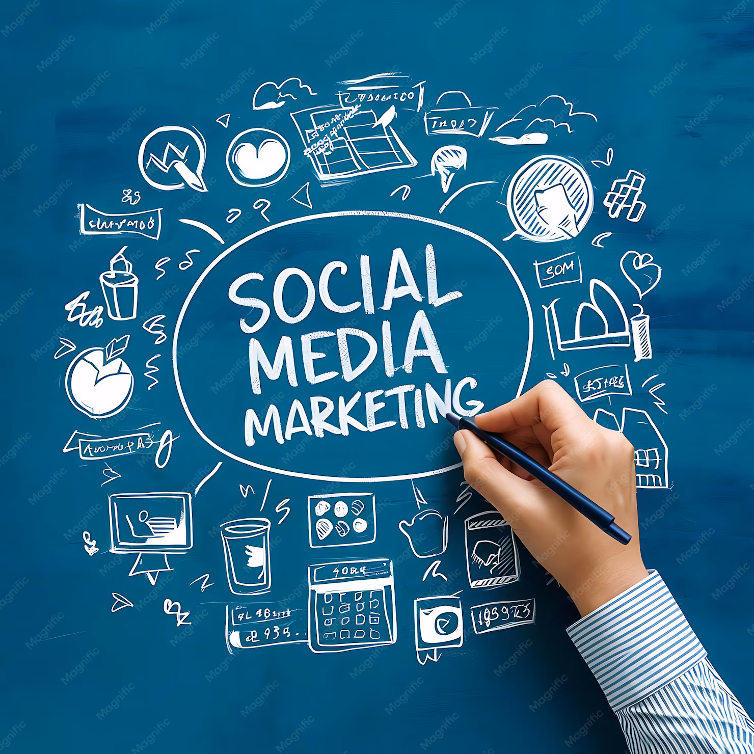 Social media marketing strategy, content creation, and digital advertising